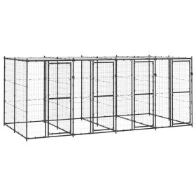 Outdoor Dog Kennel Steel with Roof 104.2 ft²