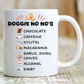 Dog Lover's Ceramic Mug with Toxic Food List - Perfect Gift for New Dog Owners, Reusable Coffee Cup for Animal