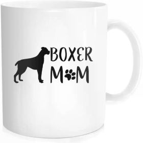 [Everyday Comfort] Boxer Mom Ceramic Coffee Mug, 11oz Insulated Reusable Multipurpose Cup for Dog Lovers,