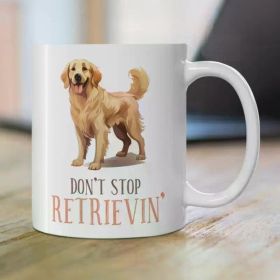 Golden Retriever Lover Ceramic Mug, 11 oz, Universal, Reusable Hand Washable Mug for Dog Lovers, Easter,