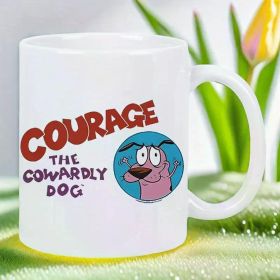 Courage the Cowardly Dog 11oz Ceramic Coffee Mug - White with Red & Blue Design, BPA-Free, Perfect Gift for