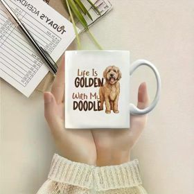 11oz Premium Ceramic Coffee Mug with Golden Retriever Design - Insulated, Reusable, Microwave Safe, Ideal for Dog