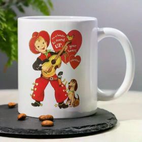 1 Fun Denim Themed 11 Oz Ceramic Coffee Mug with Hearts And Dogs I'M Going to Surround Your Heart with Humorous