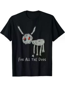 1pc Vintage-Inspired Dog Graphic T-Shirt, 100% Cotton Crew Neck Tee, All-Season Short Sleeve Pullover, Regular Fit, Geometric Pattern (Color: Black, size: XXL)